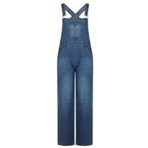 Olyvenn Womens Jean Overalls Loose Fit Adjustable Strap Denim Jumpsuits Rompers Bib Overall 2025 Spring Fashion Work Outfits Blue M