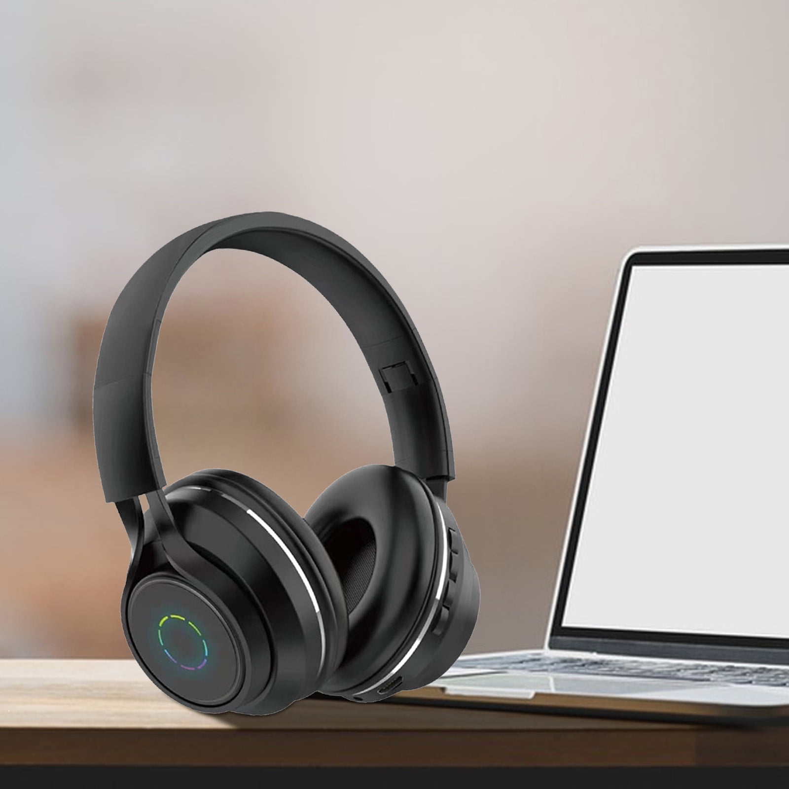 Wireless Over Ear Bluetooth Headphones with Microphone - Wireless Headset -Noise Reduction - Bluetooth, Wired,Built in Micro SD for Travel, Home, Work TV,PC,Gaming,Cellphone - Black