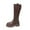 Brown, variant on XUNKUSGA Knee High Boots Women Solid Color Chunky Heel Thick Sole Tall Boots Classic Round Toe Thigh High Boots Fall Winter Elastic Comfortable Women's Boots With Back Zipper 36-40 Black