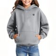 thumbnail image 6 of ToyKingdee Heated Hoodie Sweatshirt 5 Heating Zones Full-Zip Hooded Jacket Boys Girls Youth Winter Electric Heating Sweater, 6 of 9