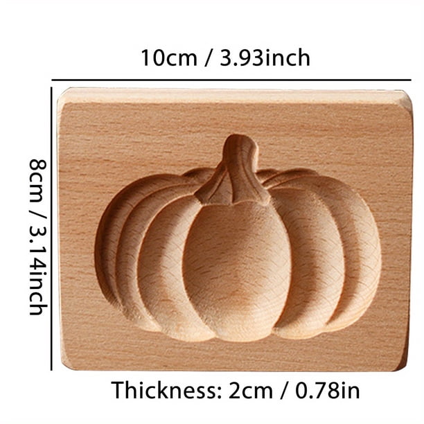 1pc, Pumpkin Wooden Cookie Cutter, Cookie Embossing Mold, 3D DIY Shapes Stamp Biscuit Moulds, For Cake Decorating, Dessert, Chocolate, Sugar Craft, Kitchen Baking Tools, Halloween Decor, Thanksgiving