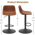 thumbnail image 2 of Adjustable Bar Stools Set of 2, Mid Century Modern Swivel Bar Stools,  Bar Height Stools with Back Support Counter Height Bar Chairs Pu Leather Bar Stool for Kitchen Island Rustic Barstools, 2 of 7
