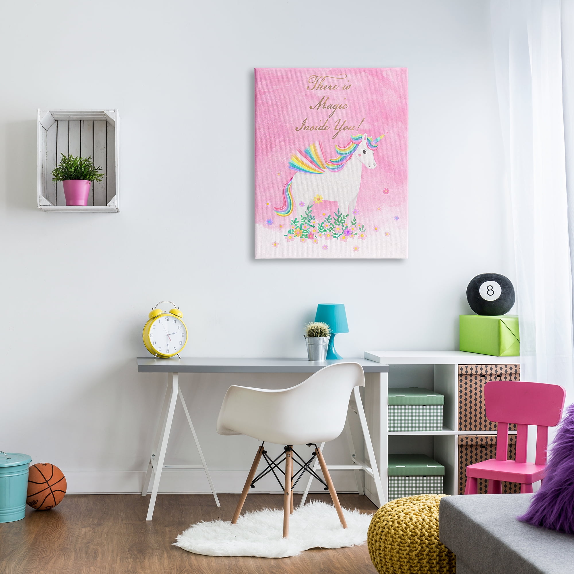 Stupell Industries Magic Inside You Unicorn Fairy Tales & Fantasy Painting Gallery Wrapped Canvas Print Wall Art, 30 x 40