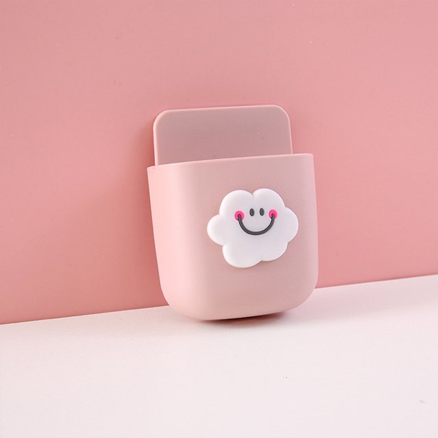 Multipurpose Wall Hanging Rack Colorful Cute Printed Cartoon Stationery Makeup Brush Remote Control Storage Box Bedside Mobile Phone Hanger