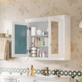 thumbnail image 4 of 36"Medicine Cabinet with Mirror, Wall Mounted Wood Bathroom Cabinet with Hidden Storage Space and Adjustable Shelves, Modern over The Toilet Organizer, 4 of 9