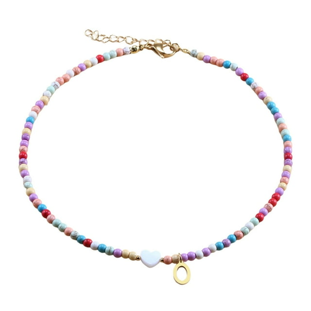 Collier Perlé Initial 26 pour Femmes Colliers pour Femmes A Z 26 Alphabet Initial Colliers Perlés pour Femmes Filles Pendentifs Colliers Pendentifs Pendentif Collier Initial Colliers pour Femme Collier pour Hommes avec