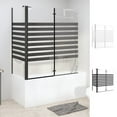 thumbnail image 3 of vidaXL Bathtub Shower Door Folding Bathtub Door Tub Enclosure Tempered Glass, 3 of 22