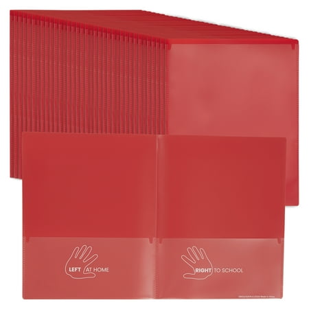 ECR4Kids 2-Pocket Parent-Teacher Classroom Communication Folder, Red, 36-Piece
