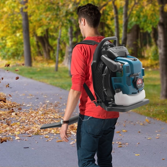 4 Stroke Gasoline Leaf Blower 75.6CC Garden Backpack Gasoline Engine Leaf Blower