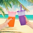 thumbnail image 7 of 9 Pack Color Changing Cups 24oz Reusable Summer Cold Drink Iced Coffee Cups Tumbler with Lids and Straws for Adults Kids, 7 of 7