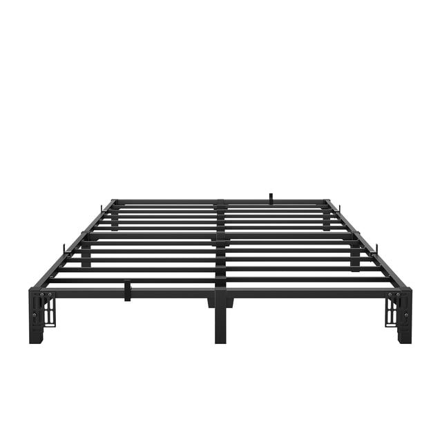 Base de Cama de Plataforma de Metal Duradera - Tamaño Matrimonial, 8 Pulgadas de Alto, Soporte de Láminas de Acero Resistente, sin Ruido, Ensamblaje Complementario con Herramientas, No Se Necesita Bo