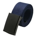 thumbnail image 2 of Eosunjian Unisex Casual Solid Color Webbing Canvas Waist Belt Automatic Buckle Waistband Dark Blue, 2 of 13