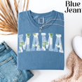 thumbnail image 2 of Floral Mama Shirt, Comfort Colors® Hydrangea Blue Mama Shirt, Trendy Mama Shirt, Gift For Mom, Preppy Mama Tee, Mother's Birthday Gift, 2 of 6