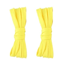 2pair Double Layers Flat Shoelaces Yellow for Sneakers Adults Kids 36 45 72 Inch