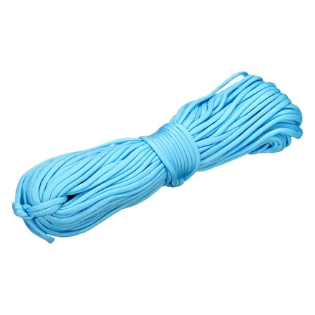 Uxcell 1/8" Paracord Rope, 100ft 7 Strand Heavy Duty Camping Rope Braided Polypropylene Ropes, Lightweight Tie-Downs Utility Cord for Marine, Indoor & Outdoor, Light Blue