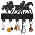 thumbnail image 1 of Perchero de pared con diseño de caballo, 30 x 20 cm, con 5 ganchos de aleación., 1 of 9
