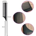 thumbnail image 3 of 1 Pack Professional Stainless Steel Rat Tail Comb for Parting Hair, Metal Pintail Hair Parting Comb with Metal Pick, Black Anti Static Carbon Fiber Fine Tooth Pintail Comb Brush for Men and Women, 3 of 5
