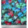 thumbnail image 1 of Soimoi polyester Crepe Fabric brush stroke & colorful Heart Decor Fabric Printed Yard 52 Inch Wide, 1 of 3