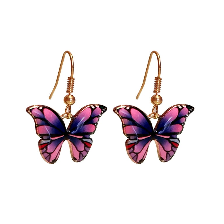 Butterfly Dangle Hook Earrings For Women Girls Colorful Animal Butterflies Drop  Dangling Lightweight Earring Earring for Women 2023 