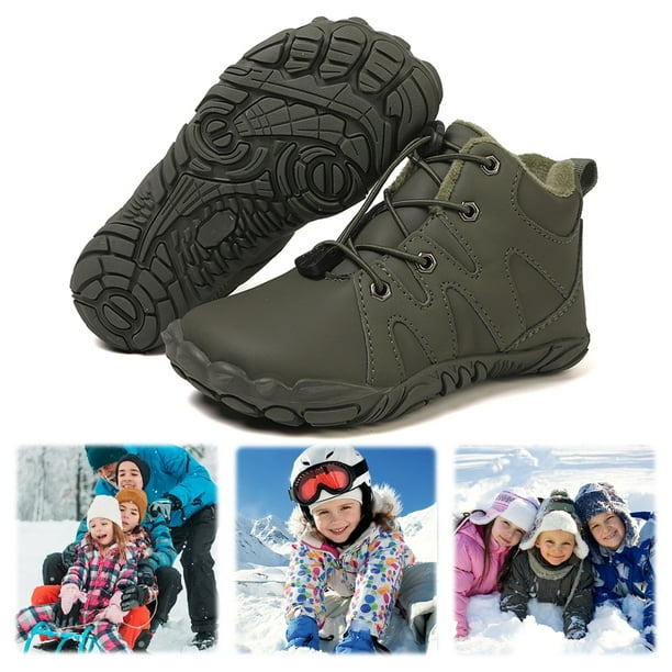 Botas Tobillo Minimalistas Botines Con Forro Cálido Zapatos Senderismo Descalzos Cortas A Prueba Nieve Invierno para Ligeras Impermeables Antideslizantes Viajes Al Aire Libre