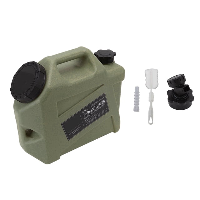 Cubo de Almacenamiento de Agua - Shine Trip 10L Contenedor de Agua portátil multifunción para el hogar, Portador de Almacenamiento de Agua Potable con Grifo Acampar Libre, Verde/Caqui(Verde)