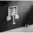 thumbnail image 3 of Taburete plegable para baño montado en la pared 330 libras con peso antideslizante Asiento de MABOTO Taburete plegable, 3 of 7
