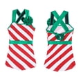 thumbnail image 3 of Alvivi Kids Girls Christmas Costume Sleeveless Stripes Print Short Jumpsuit Bodysuit 4-14, 3 of 7
