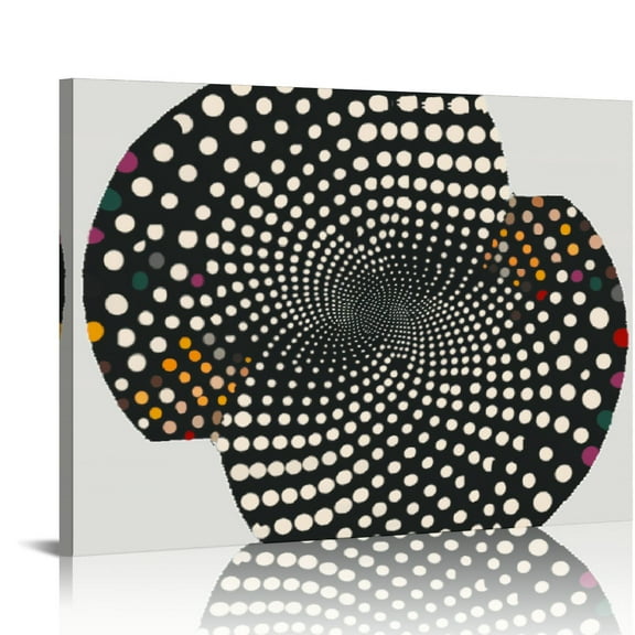 Orinice Framed Abstract Wall Art, Modern Boho Black and White Wall Decor Geometric Canvas Wall Art for Living Room Bedroom Bathroom Office, Ready to Hang 20x16in