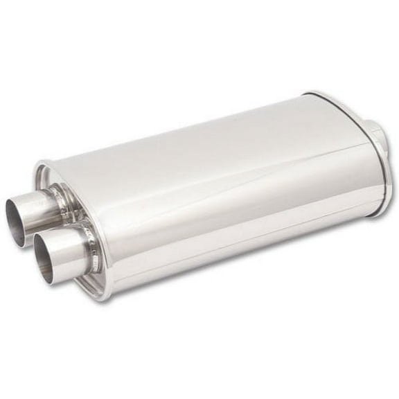 Vibrant Performance 1111 VIB1111 STREETPOWER OVAL MUFFLER, 3IN INLET (CENTER IN - DUAL OUT)
