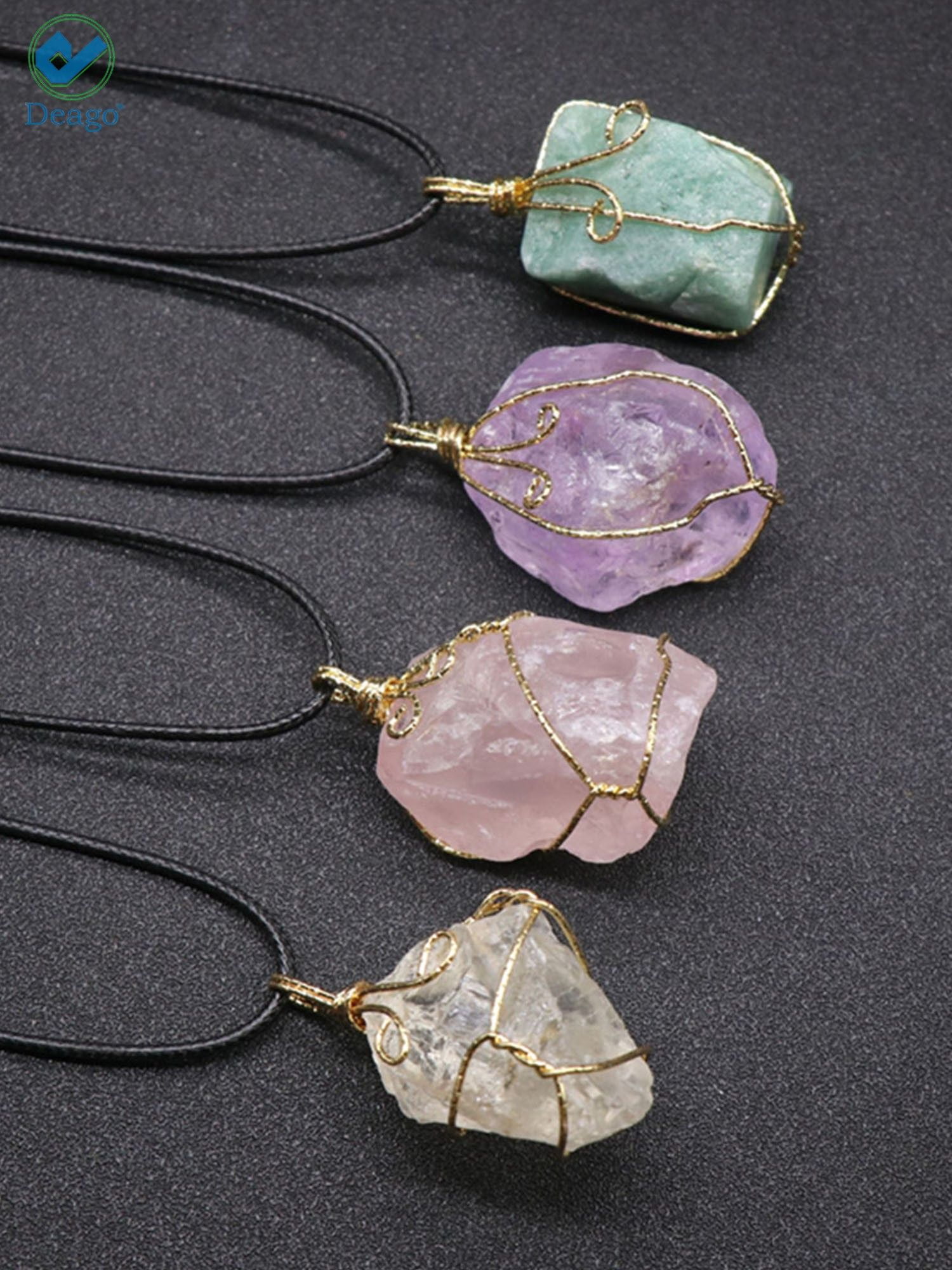 Crystal Stone Necklace Crystal Necklace Gold Necklace White Crystal Necklace Stone Necklace