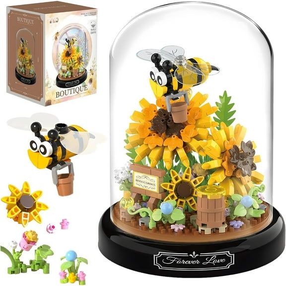 Remocguys Botanical Flower Building Set with Cover Not Compatible with Lego Flowers Animals Garden Gift 548 Pcs
