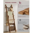 thumbnail image 5 of VASAGLE Escalera de Manta para Sala de Estar, Estantería de Escalera de Madera de 5 Niveles, Toallero con Ganchos, Marrón Caramelo, 5 of 5