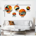 thumbnail image 4 of Designart "Harmonious Shapes in Orange Abstraction I" Modern Geometric Metal Wall Art Set of 5 Piece, 4 of 5