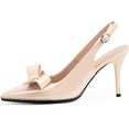 thumbnail image 2 of Women's Sexy Slingbacks Bow Stiletto Heels Closed Pointed Toe Pumps Bead Buckle Strap High Heels Dress Shoes, 2 of 12