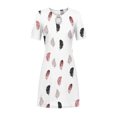 thumbnail image 4 of Vestido casual de mujer con hombros descubiertos y mangas cortas con estampado de espalda para adelgazar Fridja  bnh1214, 4 of 5
