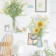 thumbnail image 2 of Sunflower Flower Wall Decals Green Leaves Cat Wall Stickers Living Room Bedroom Sofa TV Background Wall Art Decor Murals (Sunflower Cat), 2 of 4