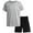 Grey Black, variant on RBX Boys Active Shorts Set - 2 Piece Boys Athletic Shirts and Kids Basketball Shorts (8-12)
