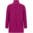 thumbnail image 5 of Womens Plus Size Sweaters Long Sleeve Crew Neck Split Hem Casual Oversized Ribbed Knit Tunic Pullover Tops Hot Pink S, 5 of 6