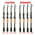 thumbnail image 3 of CAl Jianling CAI Jianling Telescopic Lure Rod 1.5M 1.8M 2.1M 2.4M Carbon Spinning Rod Baitcasting Fishing Pole 8g-25g Wooden Handle Casting Fishing Tackle, 3 of 8