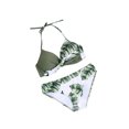 thumbnail image 3 of SAYOO 2 piezas de trajes de baño para mujer, sujetador halter de color de contraste acolchado con amarre para adultos + calzoncillos SAYOO Sexy, 3 of 4