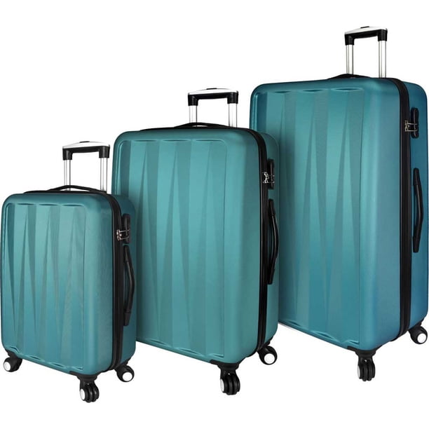 Elite Hardside 3Piece Spinner Luggage Set Teal OSFA