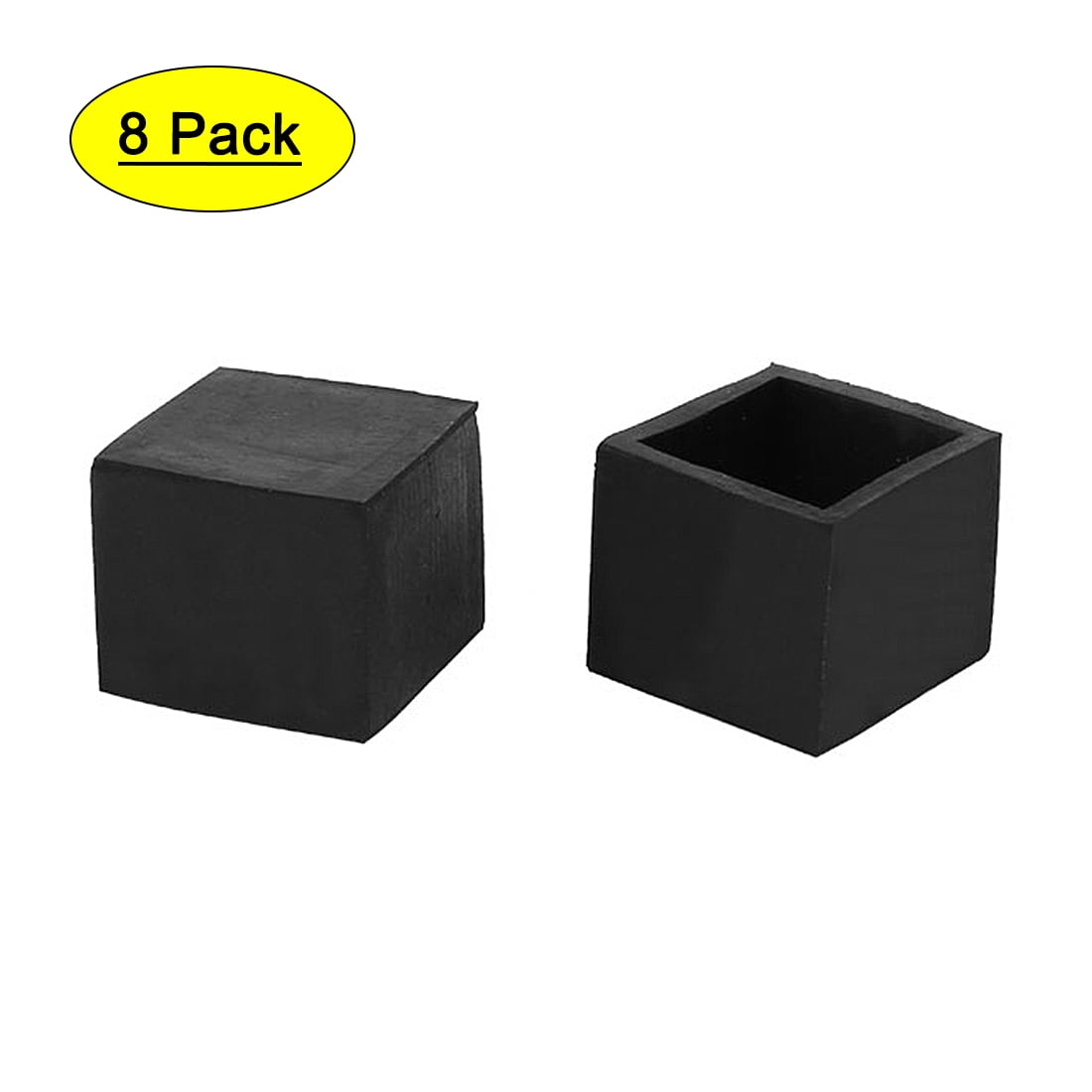 8Pcs 1” Chair Leg Caps Furniture Table Covers Floor Protectors Non-Slip Rubber Tips Square （25x25mm） 