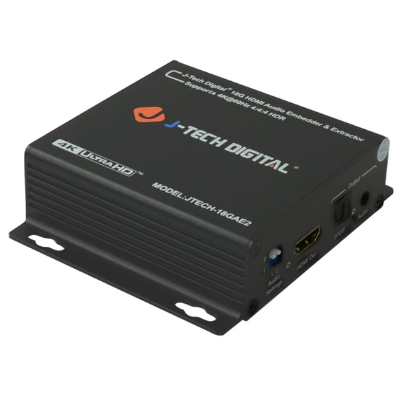 J-Tech Digital HDMI Audio De-embedder   Embedder 4K HDMI 2.0 Optical SPDIF Analog 3.5mm [JTECH-18GAE2]