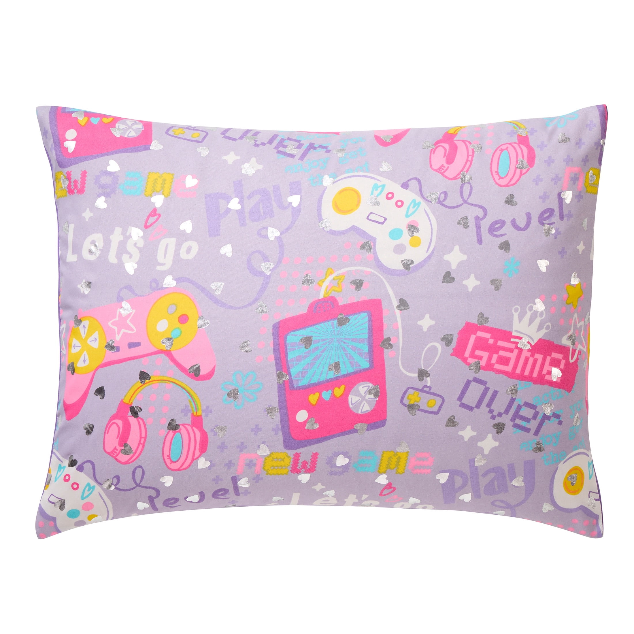 Olivia & Finn Lilac Gamer 3-Piece Kids Comforter Set, Twin