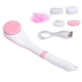 thumbnail image 3 of Electric Bath Brush with 5pcs Brushes Head MultiFunction Long Handle Massage 6 Gears Adjustable(Pink ), 3 of 14