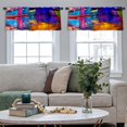thumbnail image 5 of LALILO Kitchen Curtain Valance Planet Earth Morning Morning Rod Pocket Window Curtain 52"x 18" Set of 2, 5 of 7