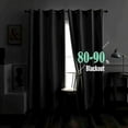 thumbnail image 6 of Black Grey Geometric Thermal Insulated Room Darkening Blackout Grommet Curtains for Living Room Home Decor,Abstract Window Curtains Patterned Grommet Drapes 2 Panels Set-42"W x 72"L (Pack of 2), 6 of 6