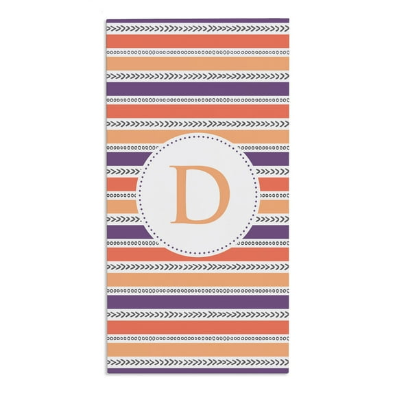 Personalization Mall Pattern Initial 30x60 Beach Towel, Purple