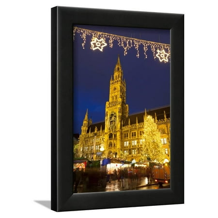 Christmas Market in Marienplatz and the New Town Hall, Munich, Bavaria, Germany, Europe Framed Print Wall Art By Miles
