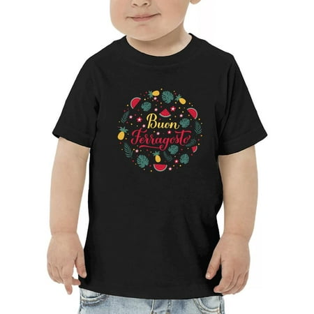 

Buon Ferragosto Fruits Wreath T-Shirt Toddler -Image by Shutterstock 5 Toddler